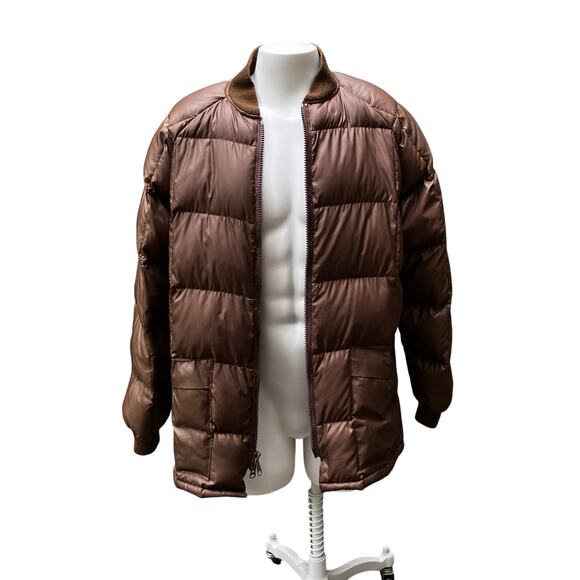 VTG Orvis Waterfowler Puffer Jacket XL Brown Goose Down Filled Hunting Outdoor - Picture 9 of 12